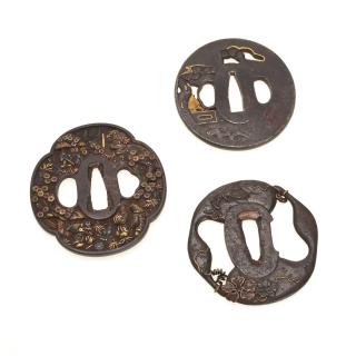 Appraisal: Antique Japanese iron tsuba Antique Japanese iron tsuba Edo Period