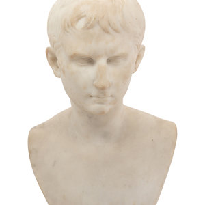 Appraisal: A Continental Carved Marble Bust of a Julio-Claudian Prince Height