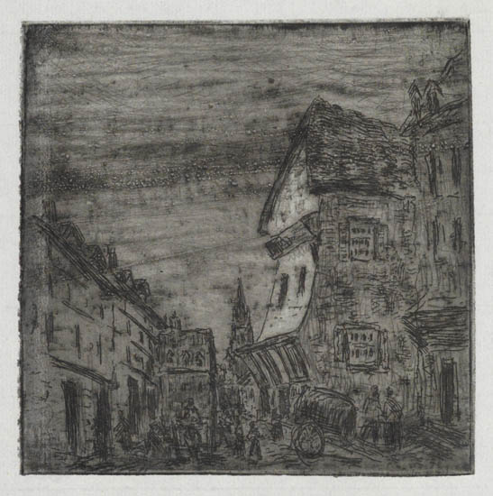 Appraisal: CAMILLE PISSARRO Vielle Rue Rouen Etching on cream laid paper