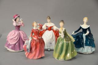 Appraisal: Group of five Royal Doulton figures including Blithe Morning Fleur