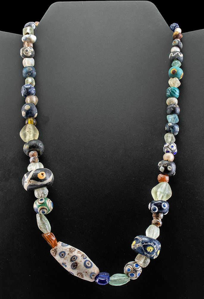 Appraisal: Beautiful Phoenician Glass Bead Necklace Classical World Eastern Mediterranean Phoenician