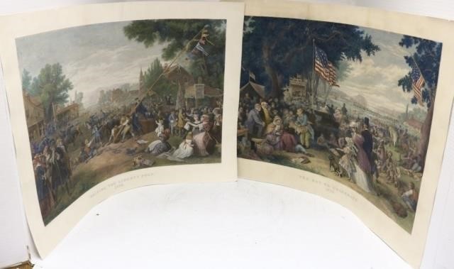 Appraisal: SIMILAR COLORED ENGRAVINGS CA BY JOHN C MCROE NY UNFRAMED