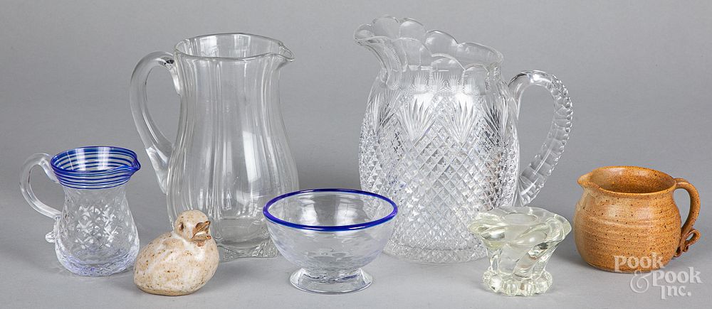 Appraisal: Five pieces of colorless glass etc Five pieces of colorless