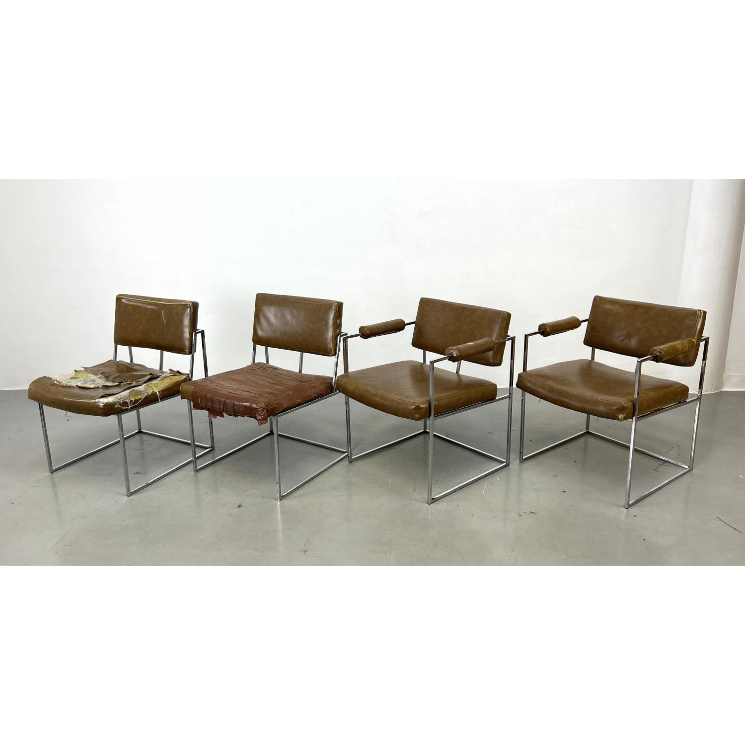 Appraisal: Set Milo Baughman Thayer Coggin Dining Chairs Dimensions H inches