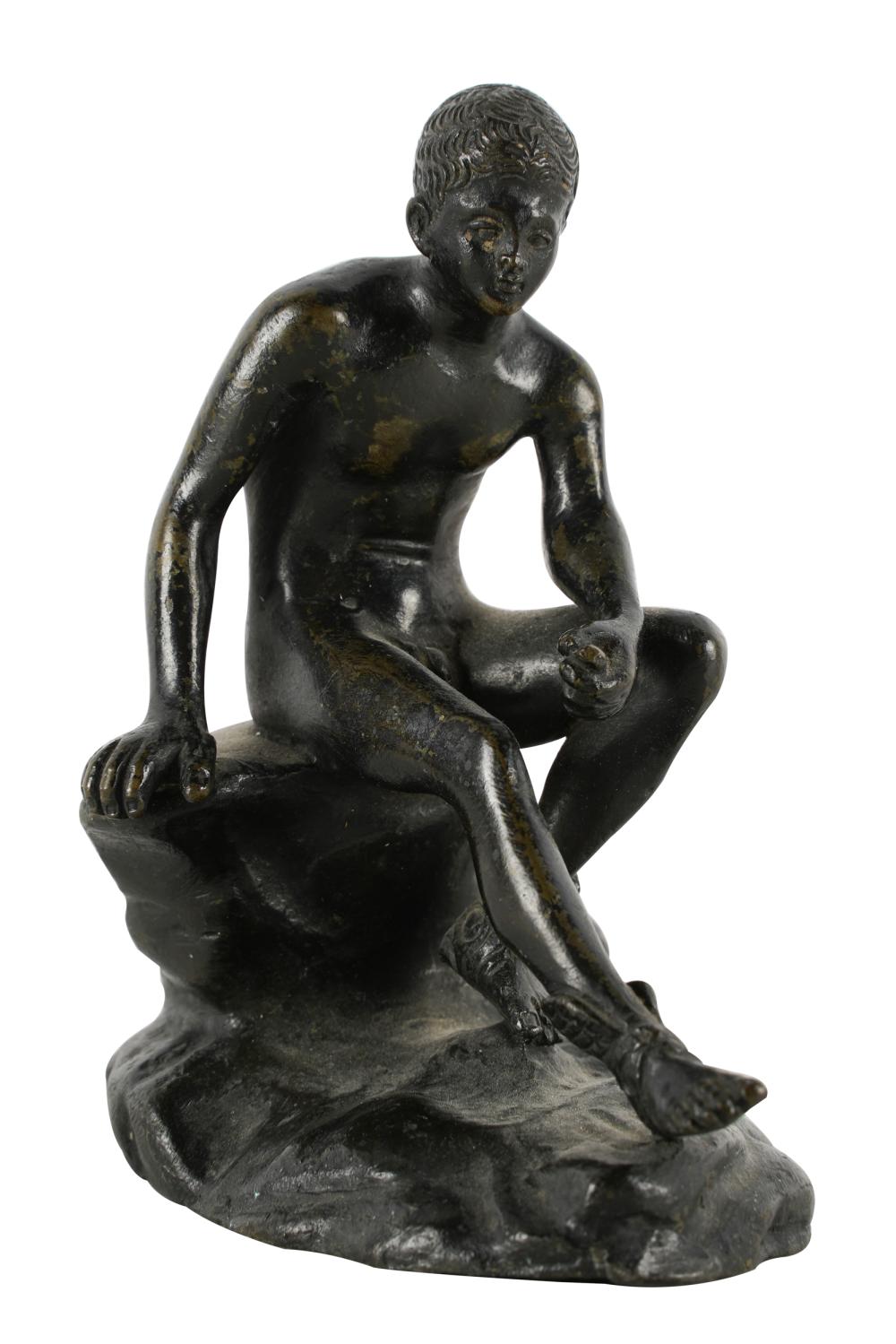 Appraisal: BRONZE FIGURE OF A MANunsigned Provenance The Estate of Philip