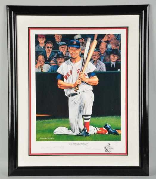 Appraisal: Signed Ted Williams The Splendid Splinter Litho Description Nicely framed