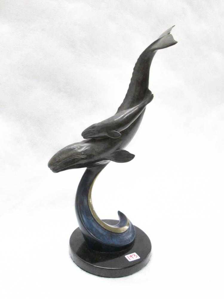 Appraisal: RIP CASWELL BRONZE SCULPTURE Oregon born Grays at Play gray