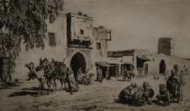 Appraisal: Lindsay Lionel A Caravanserai Kairouan drypoint engraving one of copies