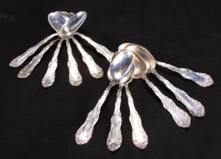 Appraisal: Description Set of Welsh and Brothers Sterling Spoons tablespoons patent