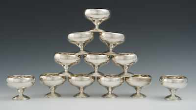 Appraisal: A Set of Sterling Silver Ice-Cream Bowls by Watson Company