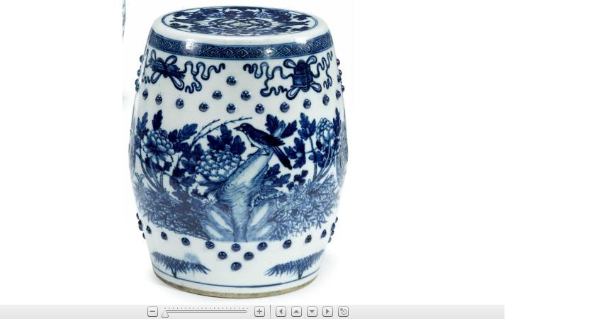 Appraisal: Chinese blue and white porcelain garden seatDrum form blue underglaze