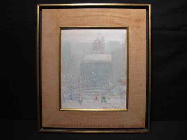 Appraisal: Oil on panel painting of ''The Plaza at th Street