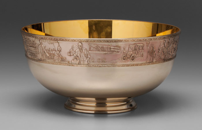 Appraisal: Franklin Mint Bicentennial Sterling American bowl with applied silver-plated band