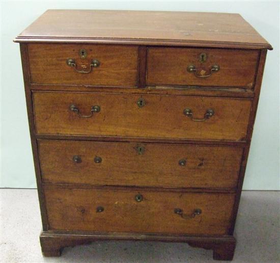 Appraisal: A th century mahogany chest of two short and three