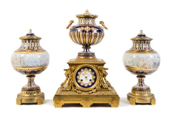 Appraisal: Sale Lot A Sevres Style Porcelain Mounted Gilt Bronze Clock