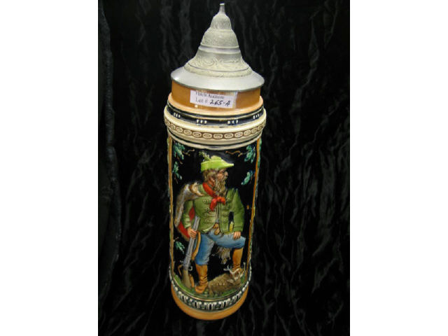 Appraisal: German Pottery Stein with Hunter liter