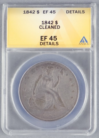 Appraisal: Seated Liberty DollarCertified and graded XF details cleaned by ANACS