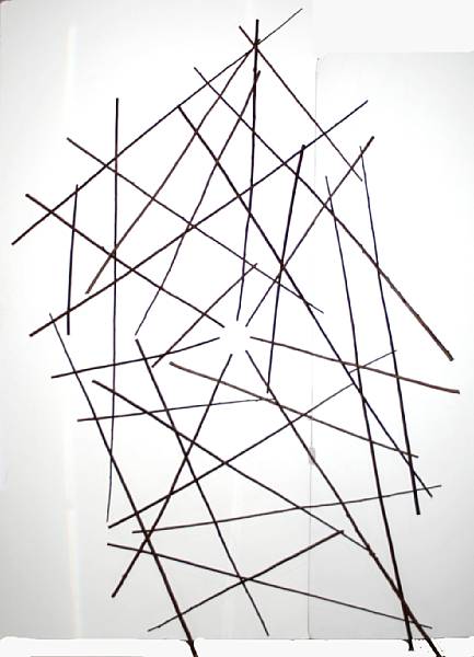 Appraisal: A Michael Taylor Designs twig wall sculpture The openwork panel