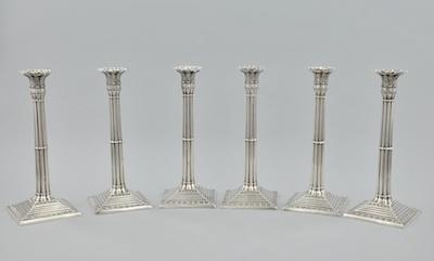 Appraisal: A Set of Six George III Neoclassical Candlesticks Ebenezer Coker