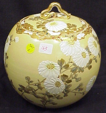 Appraisal: Satsuma earthenware covered jar Japan early th C globular form