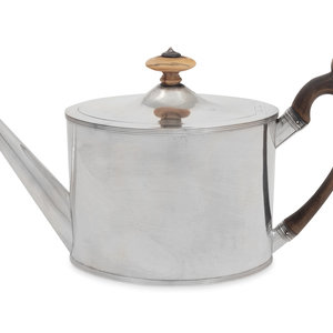 Appraisal: A George III Silver Teapot Henry Chawner London hallmarked for