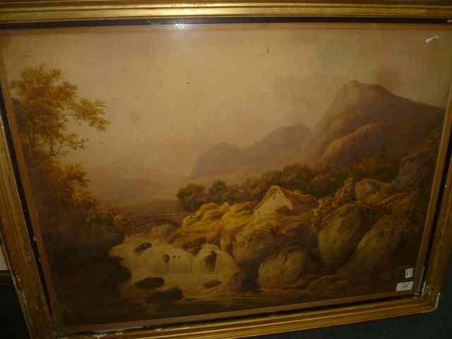 Appraisal: AFTER FRANCIS NICHOLSON - Mountains and a river watercolour x