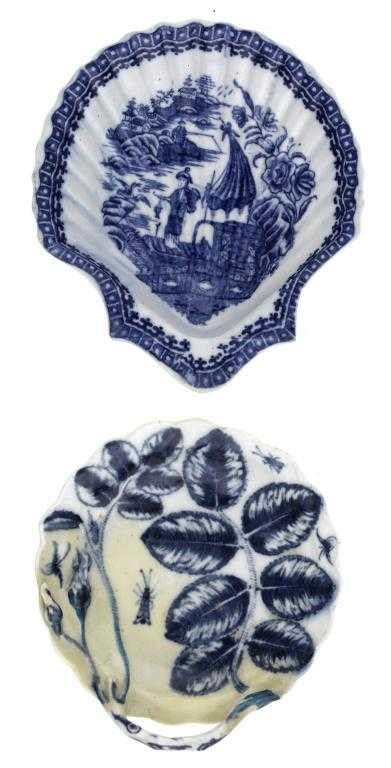 Appraisal: A CAUGHLEY SHELL SHAPED DISH transfer printed in underglaze blue