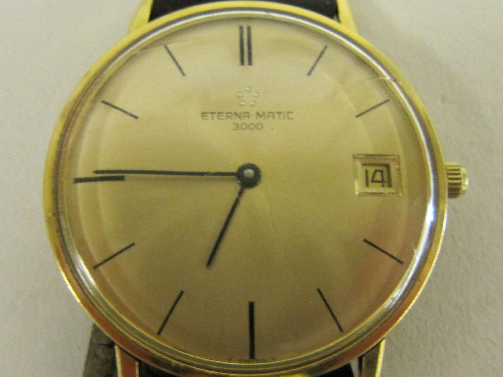 Appraisal: Gents 's Eterna Matic wrist watch on leather strap