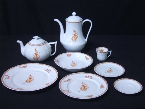 Appraisal: FRENCH PARTIAL DINNER SERVICE BY JACQUES COEUR Labeled Made exclusively