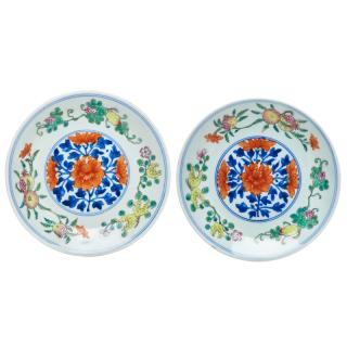 Appraisal: TH TH C CHINESE PORCELAIN Pair of saucers with hand