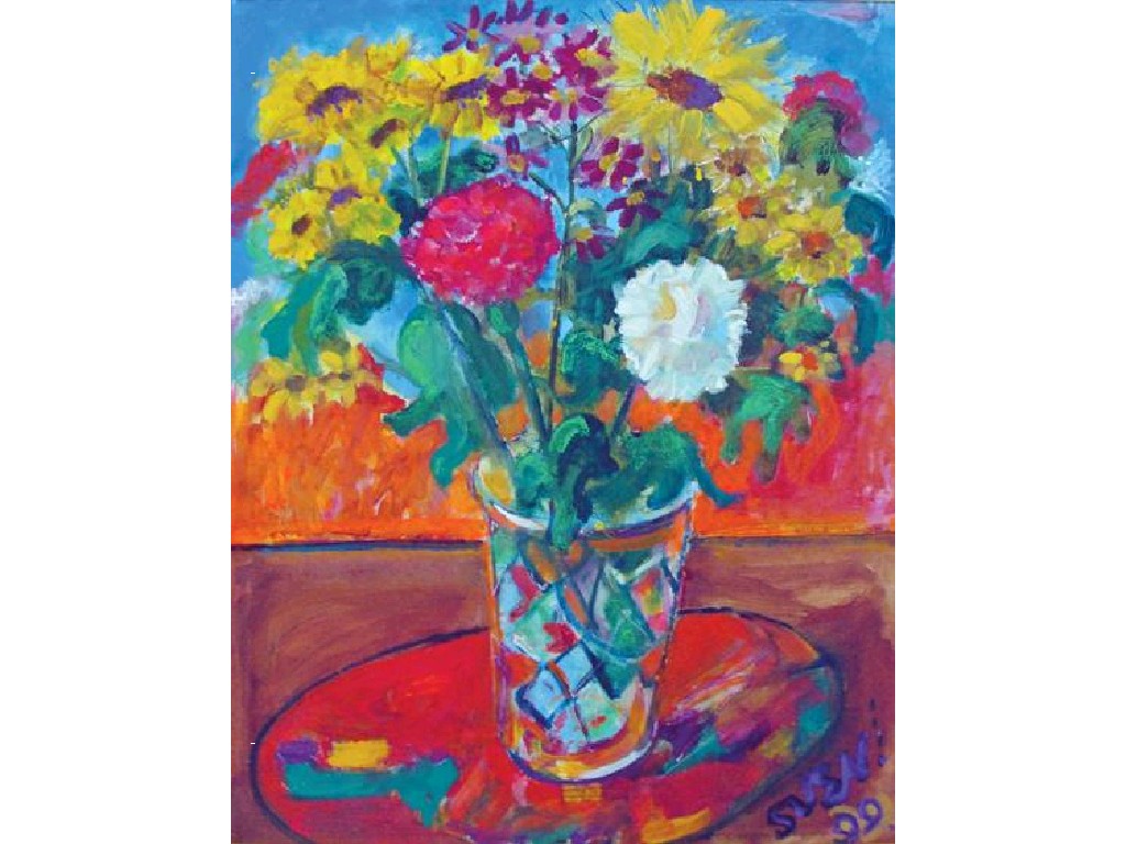 Appraisal: SVEN BERLIN A STILL LIFE OF FLOWERS in a glass