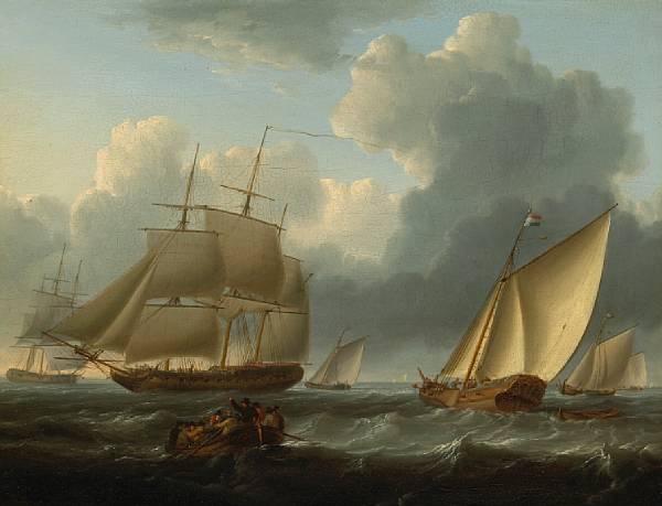 Appraisal: Attributed to Johannes Christiaan Schotel Dutch - A breezy day