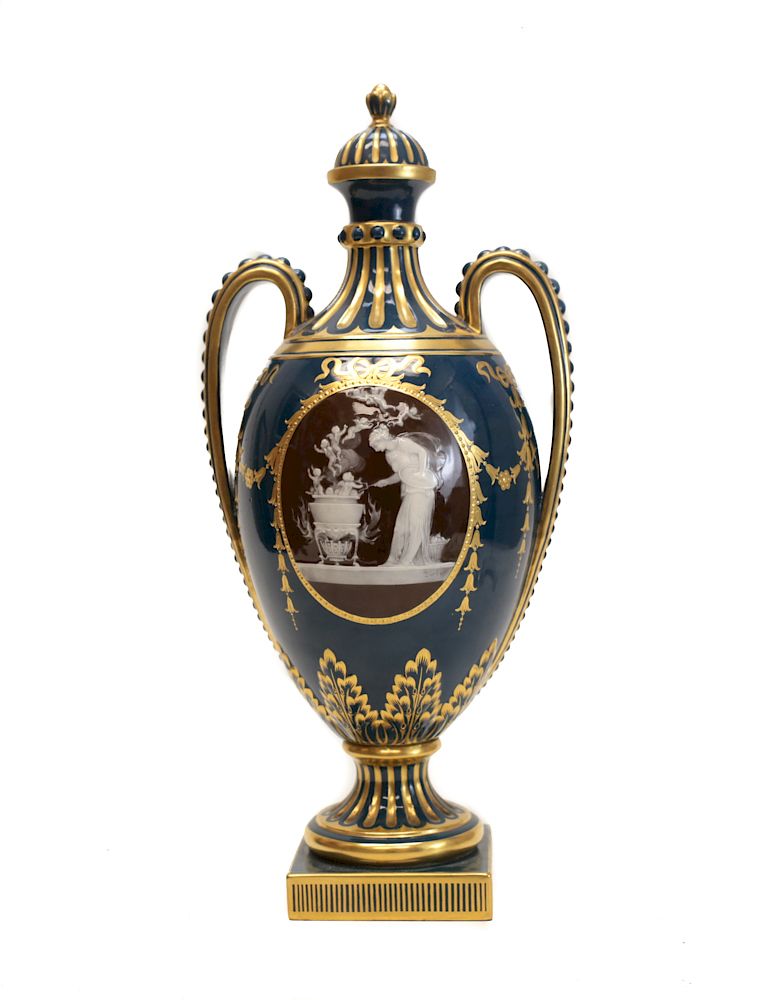 Appraisal: Minton Pate-Sur-Pate Decorated Urn by A Birks A Minton pate