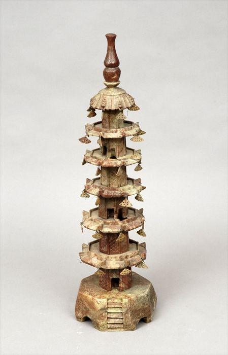 Appraisal: Chinese Carved Soapstone Six-Tiered Pagoda x in