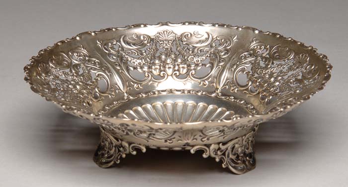 Appraisal: FINE WHITING MFG CO FOOTED RETICULATED BOWL Marked on bottom