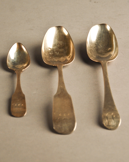 Appraisal: Three Pieces of Wilmington Del Coin Silver Flatware a table