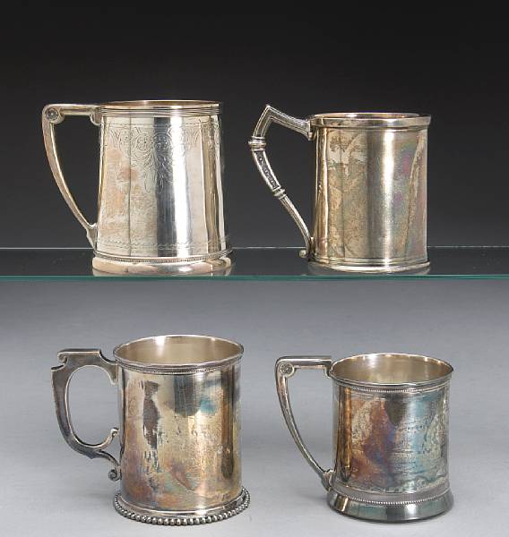 Appraisal: Property of various owners Comprising sterling large tapering cylindrical cup