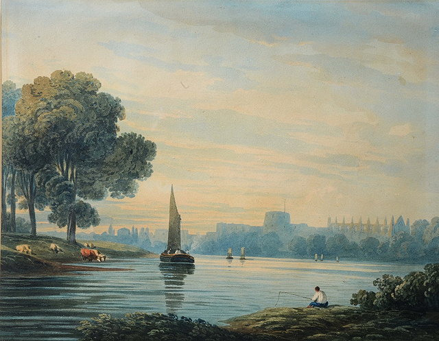 Appraisal: ATTRIBUTED TO JOHN VARLEY - Windsor from the Thames watercolour