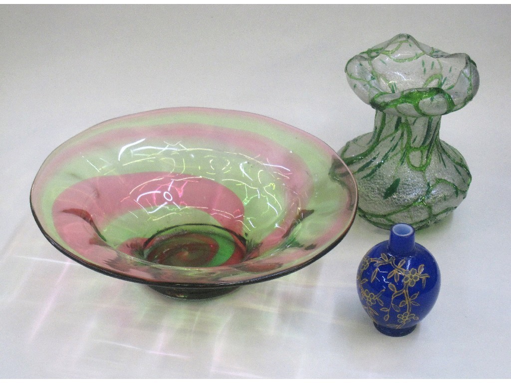 Appraisal: Art Nouveau glass vase blue glass vase and a pink