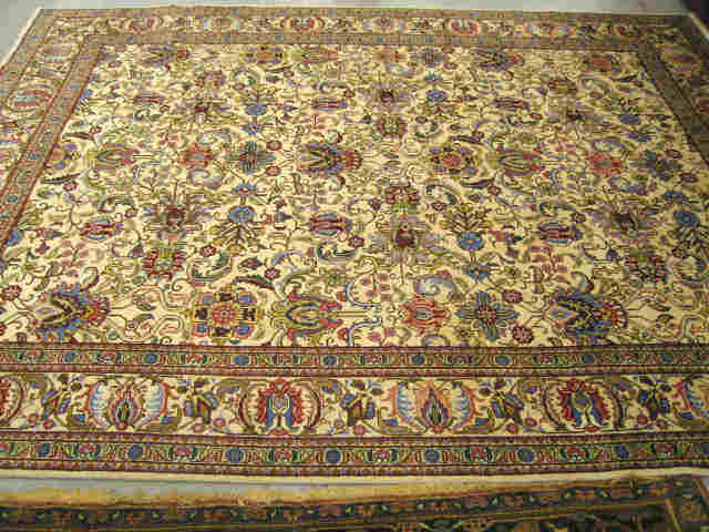 Appraisal: Tabriz Persian Handmade Room Size Rug fancy overall floral on