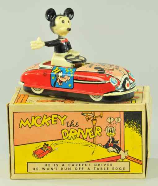 Appraisal: MARX MICKEY MOUSE THE DRIVER IN ORIGINAL BOX Litho tin