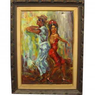 Appraisal: Mexican School Painting of Two Dancing Figures Mexican School Painting