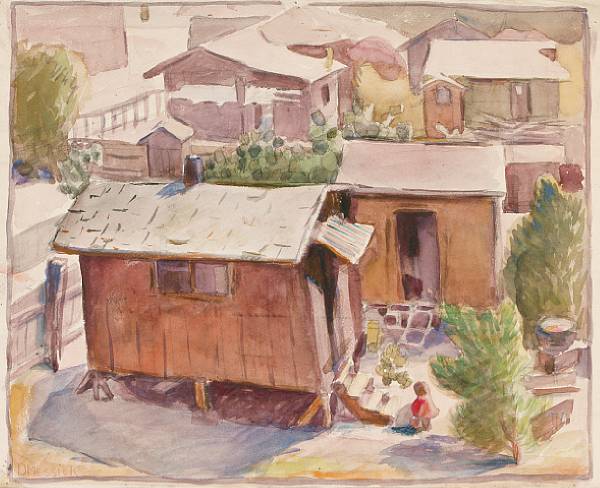 Appraisal: Benjamin Newton Messick American - Shacks Chavey Ravine signed 'B