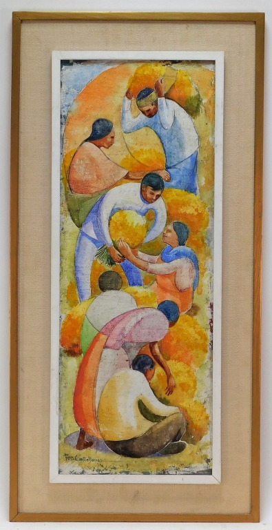 Appraisal: FERNANDO CASTELLANOS MEXICAN MURALISM O B PAINTING Mexico United States