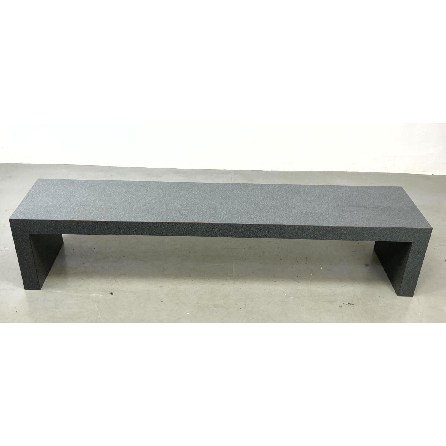 Appraisal: Patterned Laminate Parsons Bench Post Modern form Dimensions H inches