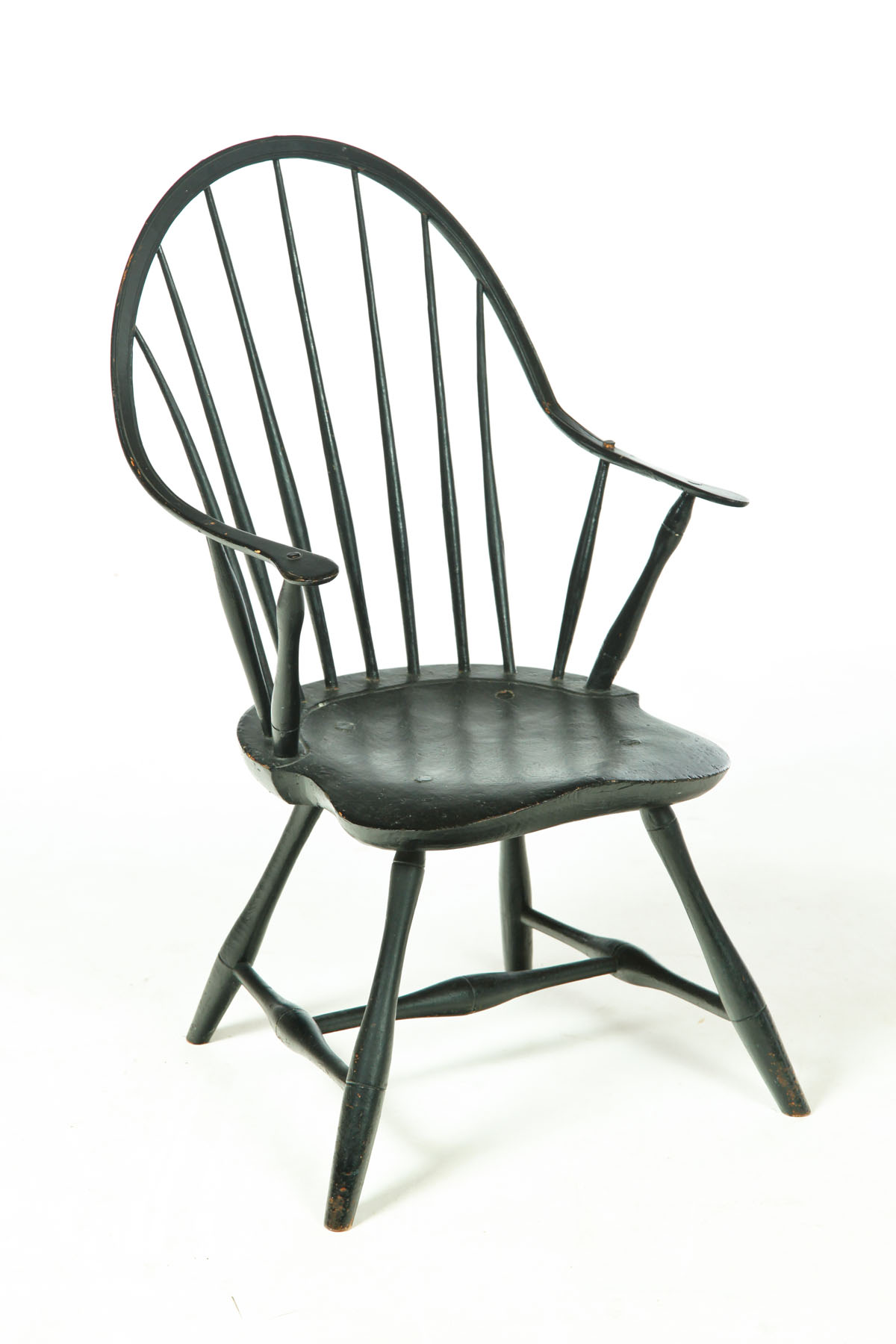 Appraisal: CONTINUOUS ARM WINDSOR CHAIR American early th century mixed woods