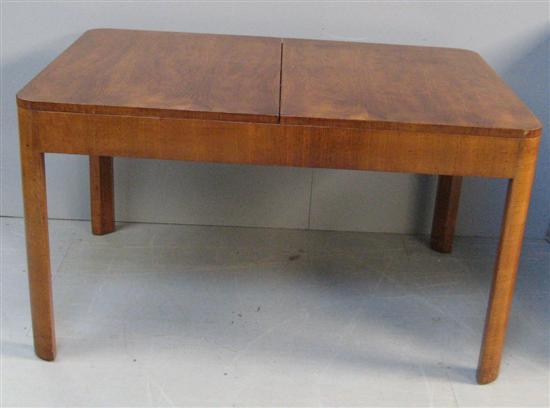 Appraisal: Art Deco walnut extending dining table probably Heal's with fold-out