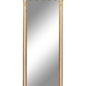 Appraisal: An Italian Gold and White Painted Pier Mirror th Century