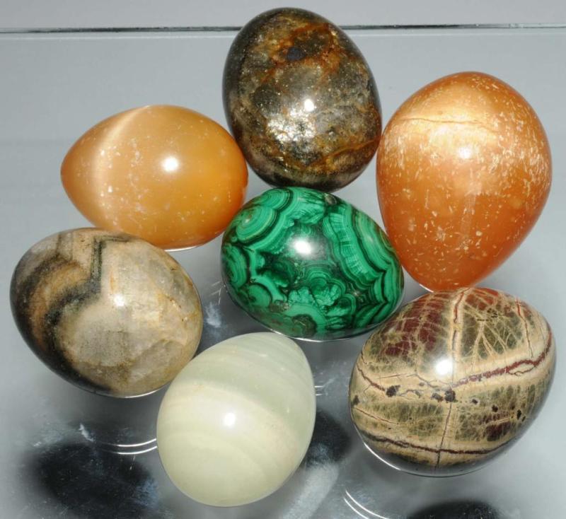 Appraisal: Lot of Assorted Marble Eggs Description Includes one green marble