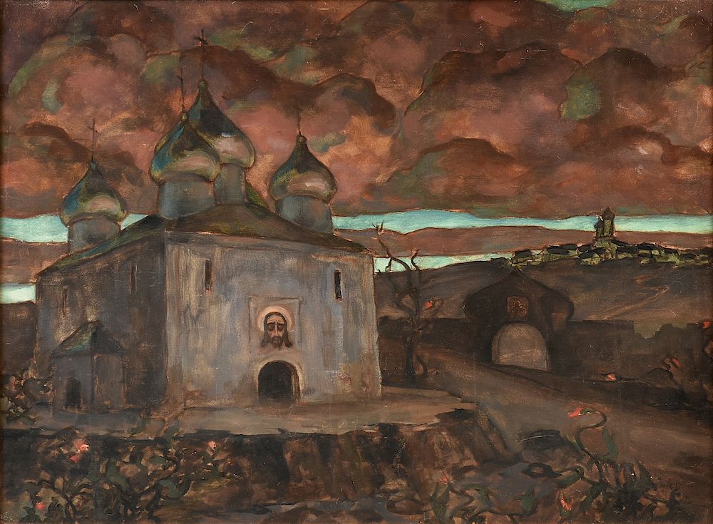 Appraisal: ANGELINA BELOFF Russian Mexican - A PAINTING Russian Church ANGELINA